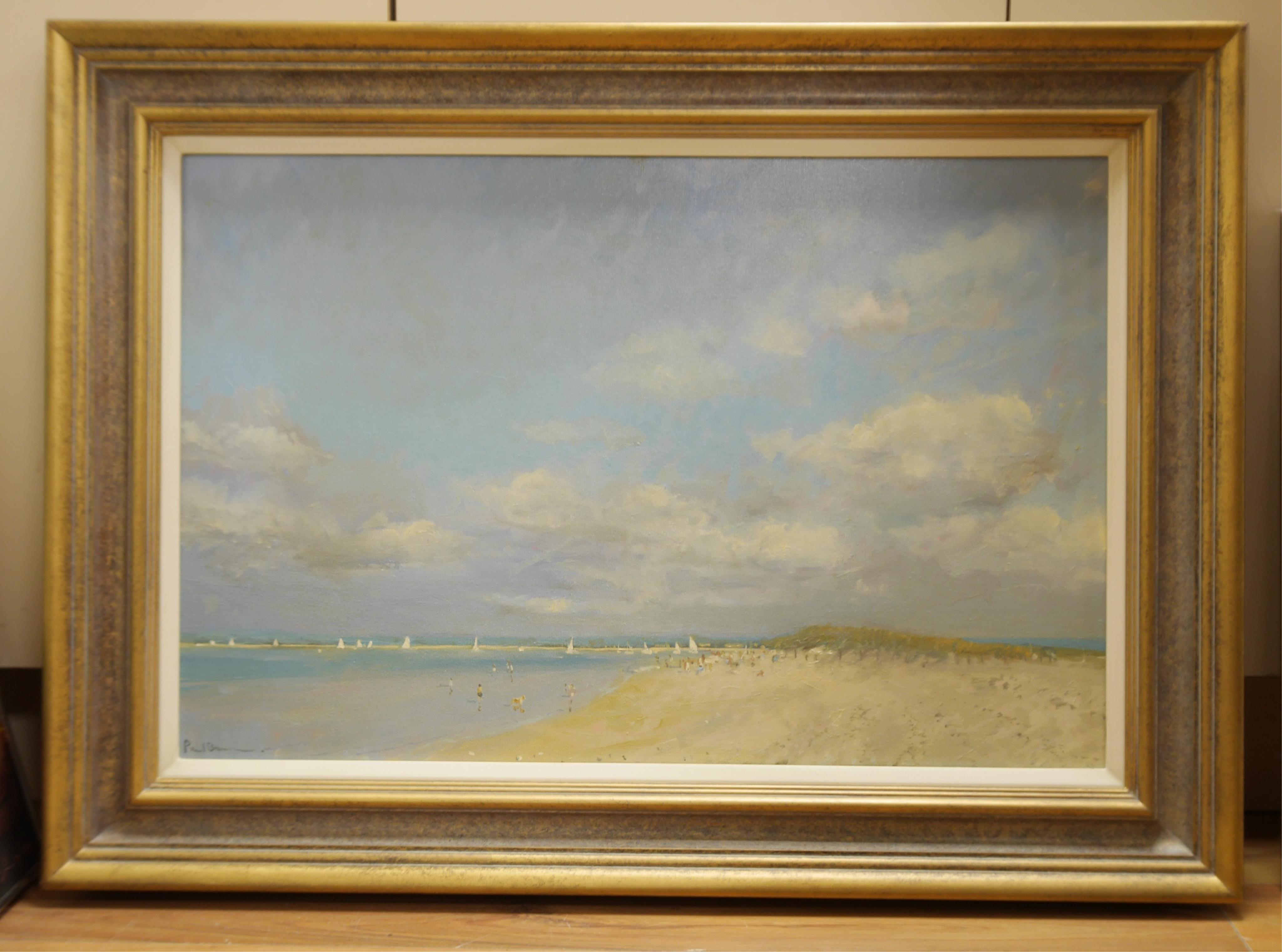 Paul Brown (20th. C), oil on canvas, Beach scene, signed, 49 x 74cm. Condition - good